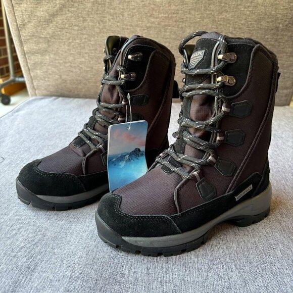 ROCKMARK Kids Waterproof Snow Boots Mid Calf Warm Winter Outdoor Footwear - Picture 4 of 5